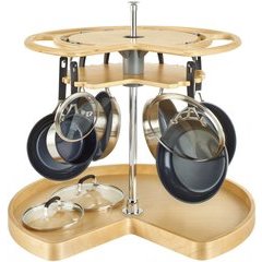 32 Inch Not-So-Lazy Susan 7 Hook Organizer - Natural Wood 32 Inch Not-So-Lazy Susan 7 Hook Organizer - Natural Wood