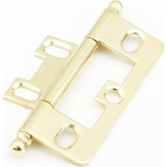 Non-Mortise Hinge with Ball Tip - Polished Brass Non-Mortise Hinge with Ball Tip - Polished Brass