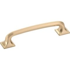 Northport 5 Inch Center to Center Signature Satin Brass Cabinet Pull with Square Base Northport 5 Inch Center to Center Signature Satin Brass Cabinet Pull with Square Base