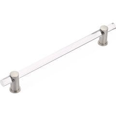 Lumiere 12 Inch Center to Center Satin Nickel/Clear Acrylic Appliance Pull Lumiere 12 Inch Center to Center Satin Nickel/Clear Acrylic Appliance Pull