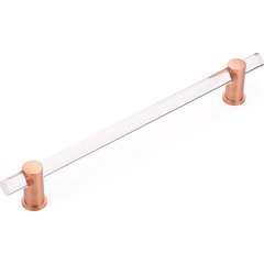 Lumiere 12 Inch Center to Center Brushed Rose Gold/Clear Acrylic Appliance Pull Lumiere 12 Inch Center to Center Brushed Rose Gold/Clear Acrylic Appliance Pull