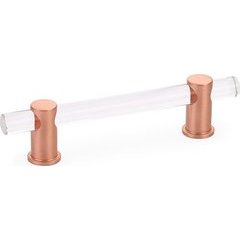 Lumiere 4 Inch Center to Center Adjustable Rose Gold/Clear Acrylic Cabinet Pull Lumiere 4 Inch Center to Center Adjustable Rose Gold/Clear Acrylic Cabinet Pull