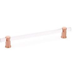 Lumiere 8 Inch Center to Center Adjustable Rose Gold/Clear Acrylic Cabinet Pull Lumiere 8 Inch Center to Center Adjustable Rose Gold/Clear Acrylic Cabinet Pull