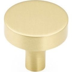Haniburton 1-1/4 Inch Diameter Round Satin Brass Cabinet Knob Haniburton 1-1/4 Inch Diameter Round Satin Brass Cabinet Knob