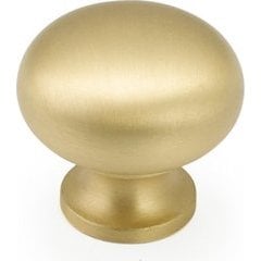 Country 1-1/4 Inch Diameter, 1 Inch Projection Satin Brass Cabinet Knob Country 1-1/4 Inch Diameter, 1 Inch Projection Satin Brass Cabinet Knob