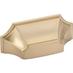 Empire 3 Inch Center to Center Cup Signature Satin Brass Cabinet Pull Empire 3 Inch Center to Center Cup Signature Satin Brass Cabinet Pull