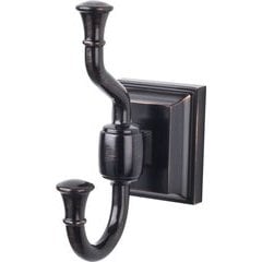 10% OFF 5-1/8 Inch Length Stratton Double Robe Hook - Tuscan Bronze