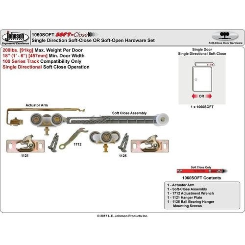 Johnson Hardware 1060soft Retrofit Soft Close Kit For Existing
