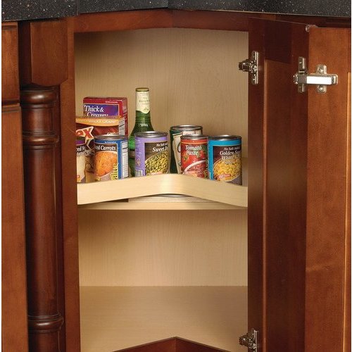 Hafele 32 Inch Diameter Kidney Shaped Pole Mounted Two Shelf