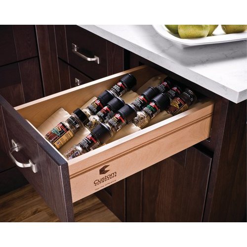 Hafele 21 5 8 Inch Width Spice Tray Drawer Insert Maple Matt