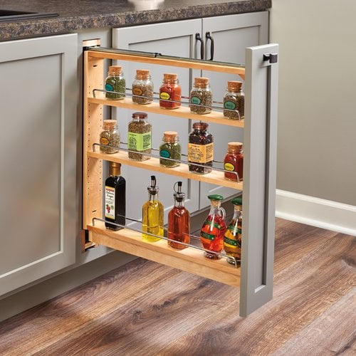 Rev-A-Shelf 6 Inch Wood Pullout Base Organizer with Top ...