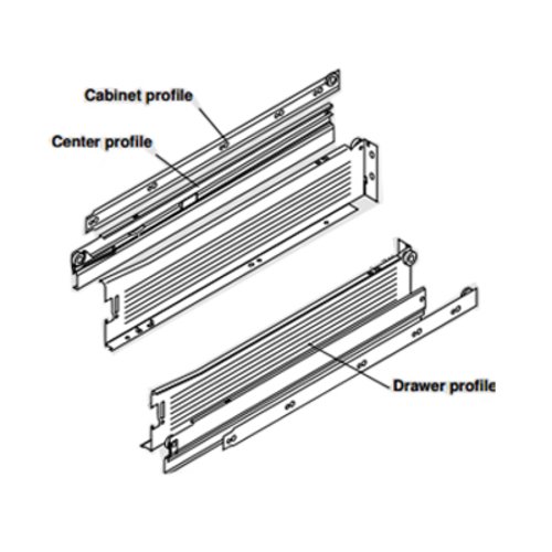Blum Metabox Slide 3 5 Inch Height X 18 Inch Length White