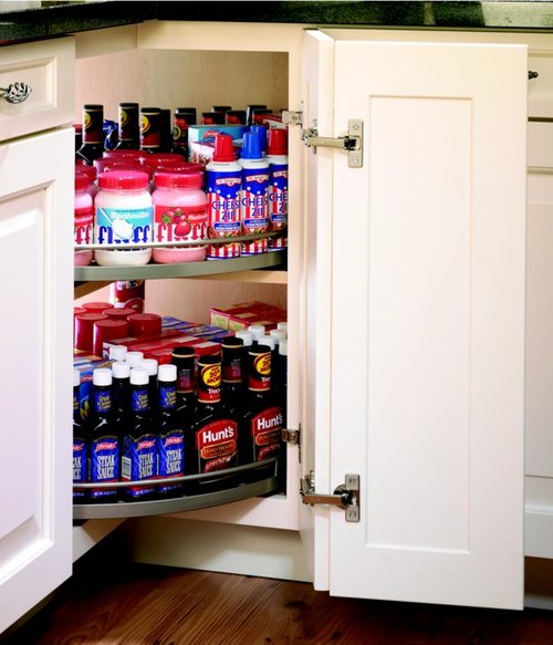 Kessebohmer Super Susan Pie Cut Lazy Susan Set 28 inch White/Chrome 541