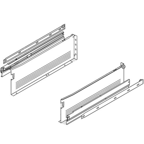 Blum Metabox Slide 6 H X 20 Inch L White With Front Fix Brackets