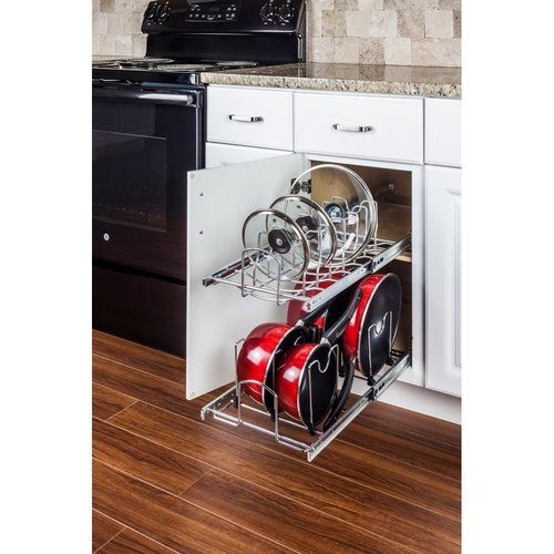 Base Cabinet Hardware Resources MPLO215-R Cookware Lid Pullout Organizer for 15 in