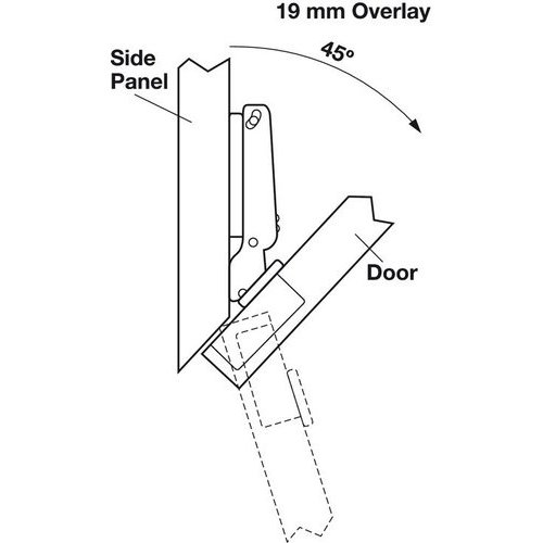 Salice 94 Degree Opening Angle Negative 45 Degree Corner Self