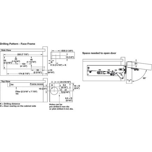 Salice Wind Soft Close Lift System F Black Spring Close