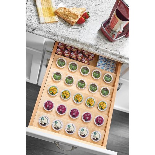 Rev A Shelf 16 Inch K Cup Custom Drawer Insert Natural Wood 4cdi