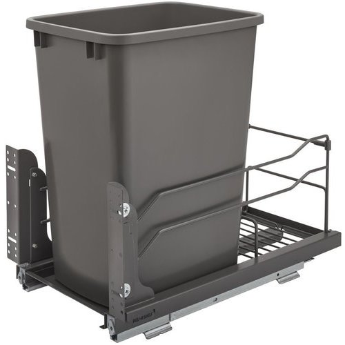 Rev-A-Shelf 35 Quart Undermount Single Trash Pull-Out Waste Container, Min. Cabinet Opening: 11 