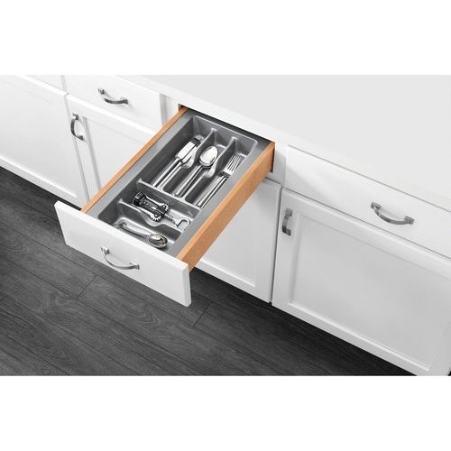 Rev A Shelf Small Silver Glossy Cutlery Organizer Metallic
