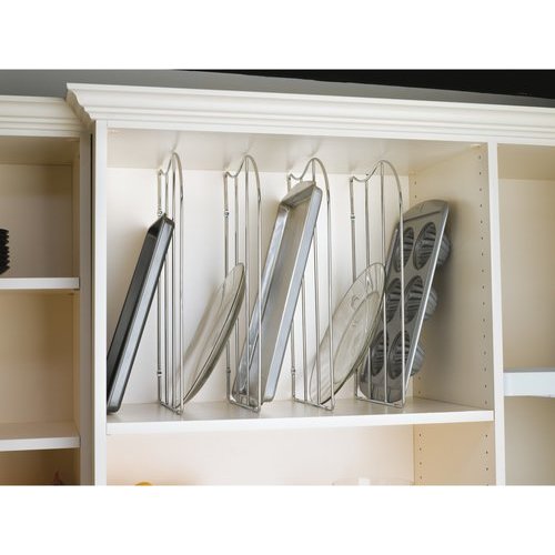 Rev A Shelf 12 Inch Height Kitchen Cabinet Tray Divider Chrome